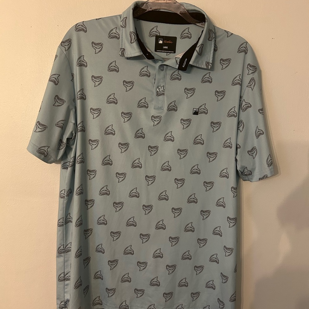 Flomotion Toothy Performance Stylish Polo Shirt with Shark Pattern